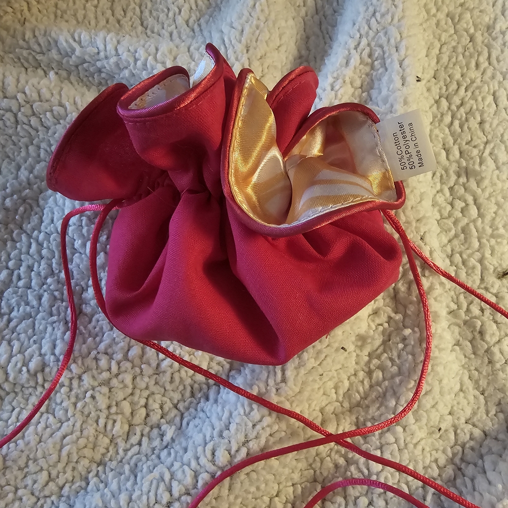 Mary Kay Pink and Gold Drawstring Pouch